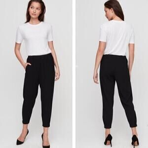 BABATON Aritzia Womens Dexter Black Stripe Tuxedo Pull On Pant - Size 2